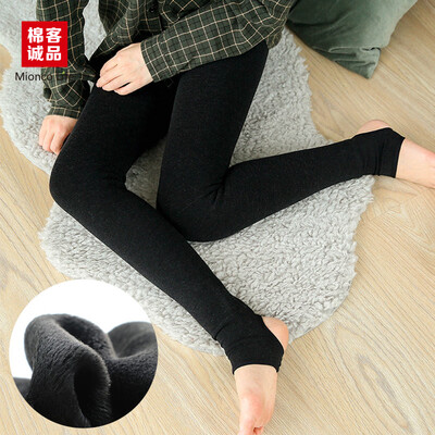 

Mikeco Eslite MioncoLife leggings female autumn&winter plus velvet thickening pantyhose slimming legs stepping feet warm cotton pantyhose female MK06 black