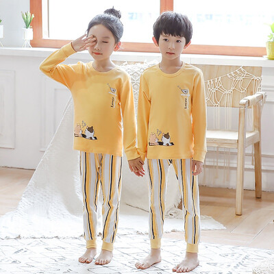 

Autumn Pajamas Set Baby Kids Girls Boys Cartoon Print Sleepwear Set Long Sleeve Blouse TopsPants Pajamas