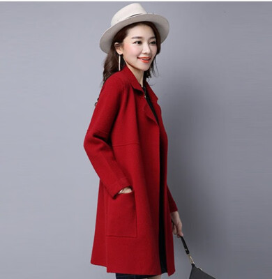 

The 2018 autumn dress new womens knitted cardigan womens long style overcoat show thin spring&autumn big sweater coat