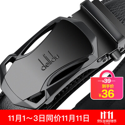 

Delidu belt leather mens automatic buckle leather pants belt fashion business casual belt D-2CZD-D29 black face