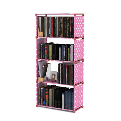 

Simple 4 Grid Bookshelf Non-woven Bookrack Living Room Bookcase Cloth Towel Display Stand Strengthen Storage Cabinet