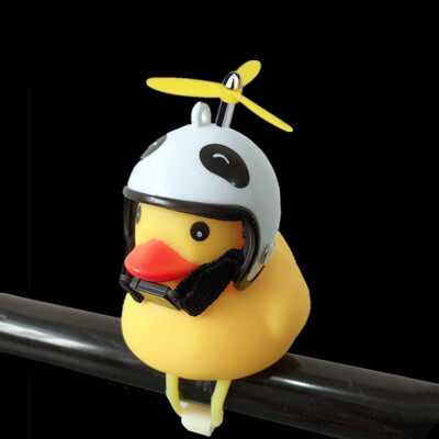 

1PC Cartoon Silica Little Duck Shape Bicycle Bells Shining Mountain Bike Handlebar Duck Bell Yellow Rotary Paddle Helmet Light Z