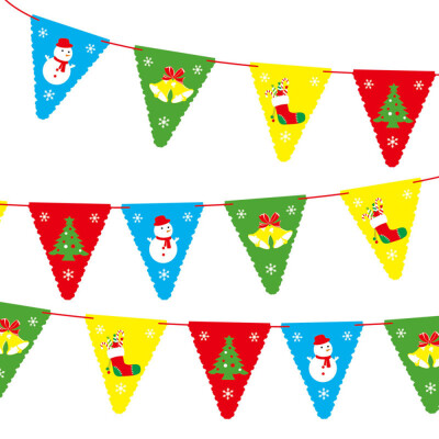 

Gobestart Christmas Paperboard Pennant Flags Banners Hanging Buntings Garland Banner