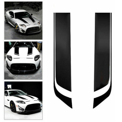 

Racing Sports Car Black Hood Bonnet Sticker Strip Decal Vinyl Decor Parts Set