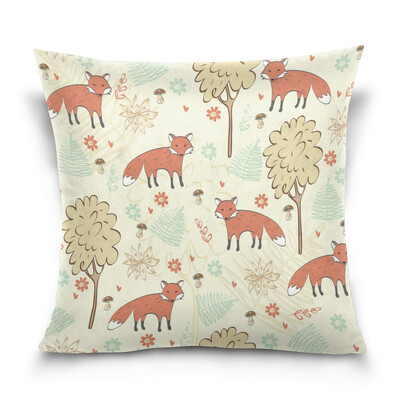 

ALAZA Throw Pillow Cover 16 X 16 inch Cushion Cover with Fox Printed Pillowcase