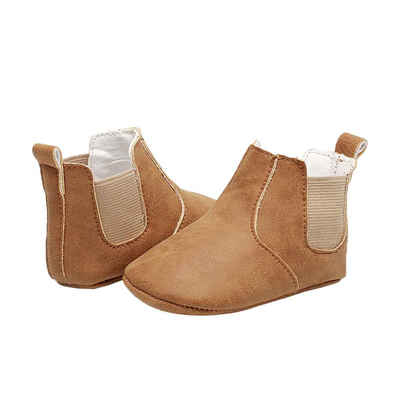 

Newborn Infant Nursling Trottie Baby Girls&Boys PU Leather High Ankle Shoes Prewalker Prehobbler Sneaker