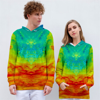 

Toponeto Lover Long-sleeved Hoodie Casual Sweatshirt Tie-dye Fashion Winter Top Blouse