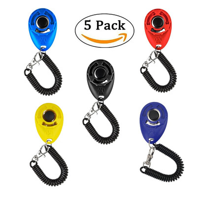 

UNJIK 2018 NEW UPGRADE version Dog Training Clicker with Wrist Strap - Pet Training Clicker Set 5 Pack