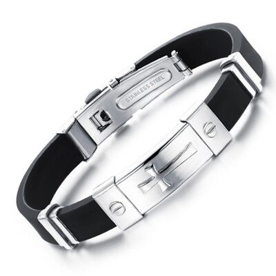 

Fashion Cross Bracelet Christian Bracelet Silicone Unisex Jewelry
