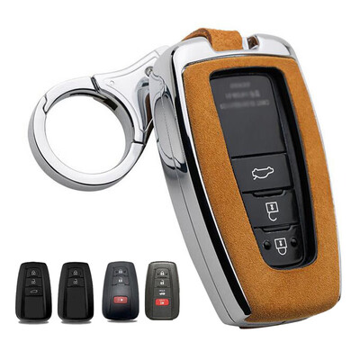 

1x SuedeZinc Alloy Metal Key Fob Chain Case Cover Fit For Toyota Camry CHR RAV4