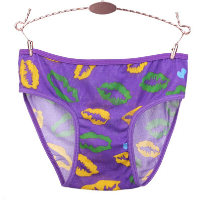 

Hot Sell Fashion Printed Lips Contrast Color Hip Big Size Middle Waist Panties Underwear Women Cotton Briefs Sexy Lingerie