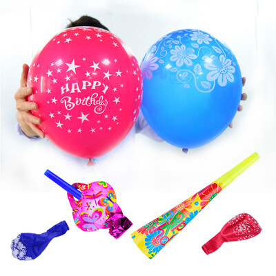 

YIWULA2 Colorful Balloon1 Horn1Long Blow Celebration Party Wedding Birthday Decorate
