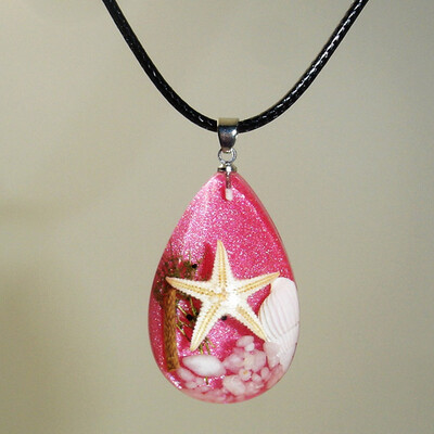 

Trendy stars Leather Chain ocean Long Strip waterdrop Pendant Necklace Travel