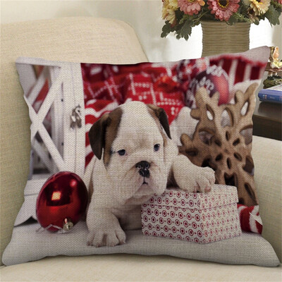 

Gobestart Christmas Print Pillow Case Flax Pillowcase Sofa Car Cushion Cover Home Decor