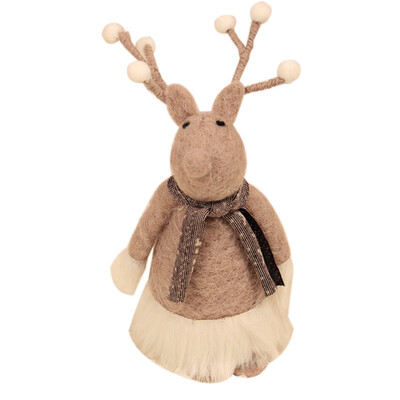 

Christmas Handmade Felt Elk Santa Claus Doll Christmas Decoration For Home with Santa Xmas Kid Toys Gift Ornament New Year Gift