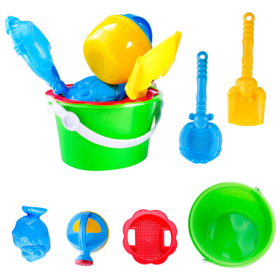 

Siaonvr 6Pcs Sand Kids Beach Toys Castle Bucket Spade Shovel Rake Water Tools For Kids