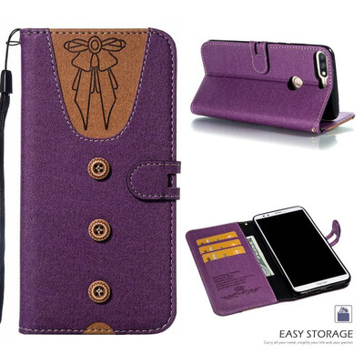 

MOONCASE Huawei Glory 7C stitching embossed womens leather case - purple