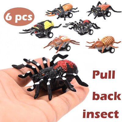 

〖Follure〗6pcs Mini Vehicle Insect Pull Back Cars with Tire Wheel Creative Gifts for Kids