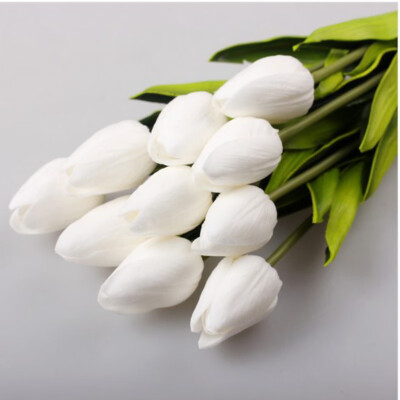 

10pcs Artificial Silk PU Tulips Fake Artificiales Bouquets Party Decor Tulips Wedding Decorative Flowers