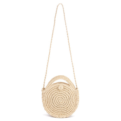 

Fashion Handmade Round Mini Straw Bag for Women Girls BeigeKhaki