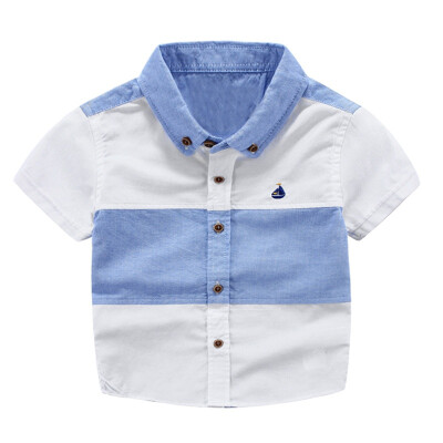 

Summer Boys Shirts Short Sleeve Kids Shirts for Boys Fashion Patchwork Shirt Kids Blouse Tops Children Clothing