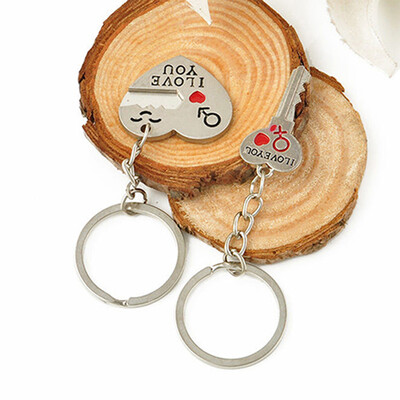 

Women Men Lover Heart Key Set Romantic Couple Keychain Keyring for Valentines Day