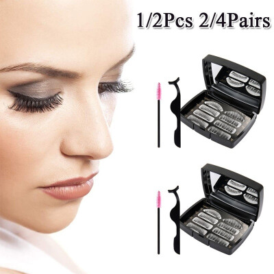 

Willstar 12 Pcs 24Pairs Reusable Magnetic Eyelashes Magnetic Artificial False Eyelashes Magnetic Eyelashes