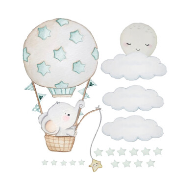 

Cute Cartoon Animals Hot Air Balloons Wall Decals Kids Wall Stickers Bedroom Baby Room Decor Wall Sticker Home Decor