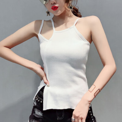 

Camisole Female Simple Solid Color Irregular Design Fashion Collar Summer New Hollow Design Sexy Material Excellent