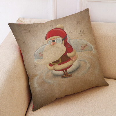 

Gobestart New Christmas Cotton Linen Pillow Case Sofa Cushion Cover Home Decor