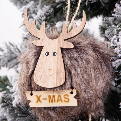 

Toponeto Christmas Elk Pendant DIY Wooden Painted Hanging Ornament Xmas Party Decoration