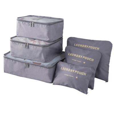 

6 PcsSet Square Travel Luggage Storage Bags Clothes Organizer Pouch Case