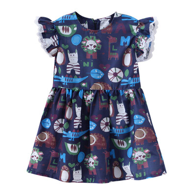 

2019 Summer Children Dress Baby Girls Floral Ruffles Print Clothes Kids Wear Boutique Party Princess Dress LOL Toddler Dresses