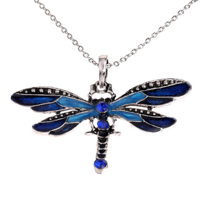 

Charms Pendant Chain Unique Inlaid Novelty Necklace Dragonfly