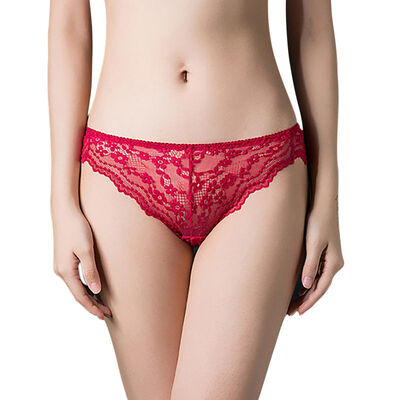 

Women Sexy Solid Color Exquisite Lace Ultra-thin Breathable Soft Low-rise Seamless Briefs High Stretch Panties