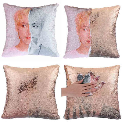 

Bangtan Boys Sequin Throw Pillow Covers Decorative Cushion Cover Pillowcase Magic Gift