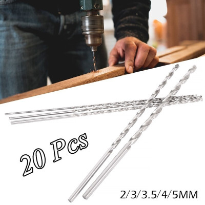 

20Pcs 2-5 mm Diameter Extra Long HSS Straight Shank Auger Twist Drill Bit Set 160mm Bit