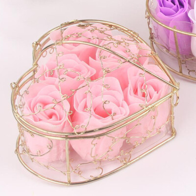 

Valentine s Day Gift 6 Pcs Rose Flower Bath Shower Soap Scented Wedding Decor