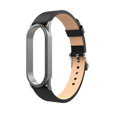

〖Follure〗Replacement Leather Wristband Band Strap Metal Case For Xiaomi Mi Band 4
