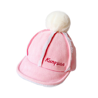 

Winter Boys Girls Caps Letter Printed Baseball Cap Children Tennis Casual Hip Hop Sun Corduroy Caps With Ball Design