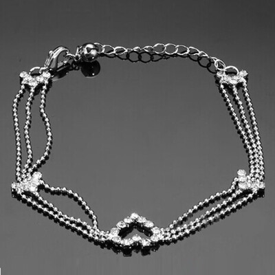 

1 Pc New Charm Silver Plated Bead Anklet Ankle Bracelet Chain Crystal Jewelry