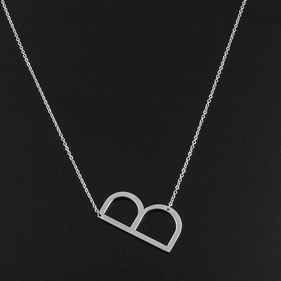 

Alphabet Necklace Silver Plated Initial Letter Alphabet A - Z Choker Pendant