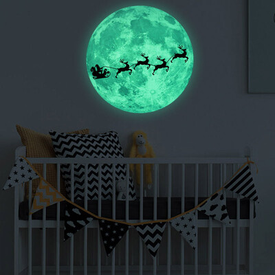 

Siaonvr Luminous Moon Removable Wall Sticker Home Christmas Decoration
