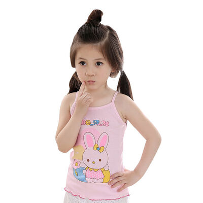 

Fashion Summer Baby Girls Vest Cotton Cartoon Sleeveless Breathable Kids T-shirts Tops New Baby Girls Clothes