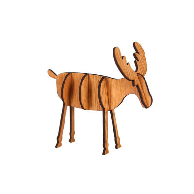 

DIY Assembly Wooden Reindeer Christmas Craft Desktop Ornaments Holiday Party Decor Supplies