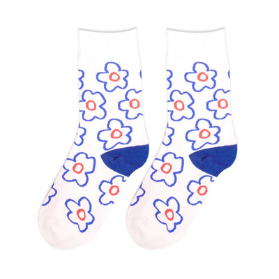 

Ladies Winter Floral Pattern Style Warm Cotton Socks Tube Socks