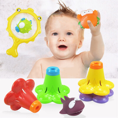

YIWULA8PCS Funny Stacking Cups Animal Indoor Outdoor Beach Bathtub Toy For Chidren