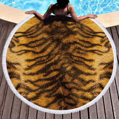 

Toponeto 1 PC Round Beach Pool Home Shower Towel Blanket Table Cloth Yoga Mat Leopard