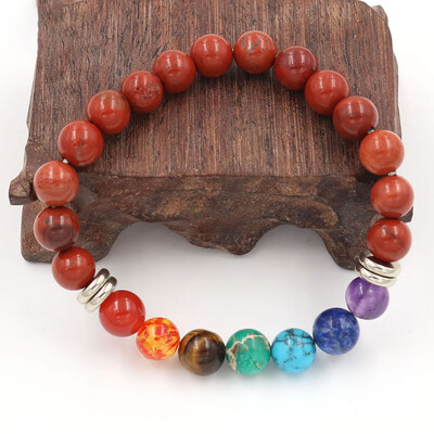 

Chakra Bracelet Natural Stone Beads Energy Bracelets Bangles Essential Oil Diffuser Jewelry For Women Men