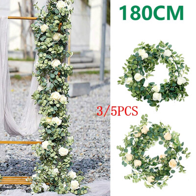 

35PCS Eucalyptus Garland Flowers Artificial Vines Faux Silk Eucalyptus Garland Greenery Wedding